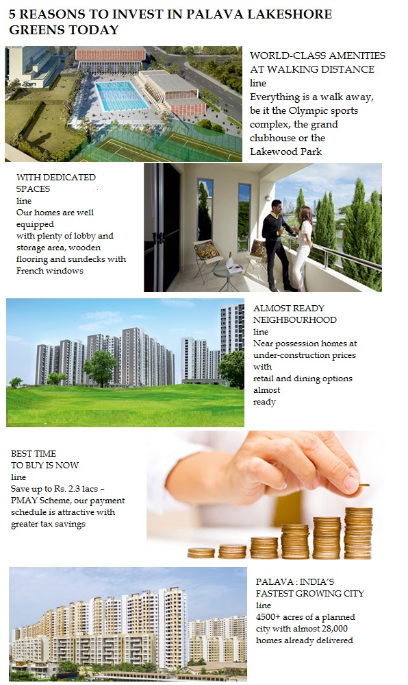 5 Reasons to invest in Lodha Palava Lakeshore Greens Update